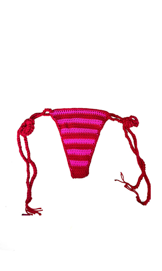 Red/Pink Stripe Bikini Bottoms